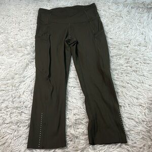 Lululemon Fast & Free Crop II *Nulux 19" Dark Olive